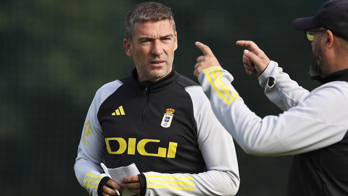 El primer entrenamiento de Carrión con el Real Oviedo