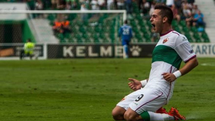 Sergio León celebra el gol de la victoria en el encuentro del pasado sábado ante el Nàstic de Tarragona.