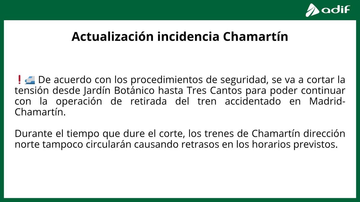 Comunicado de Adif.