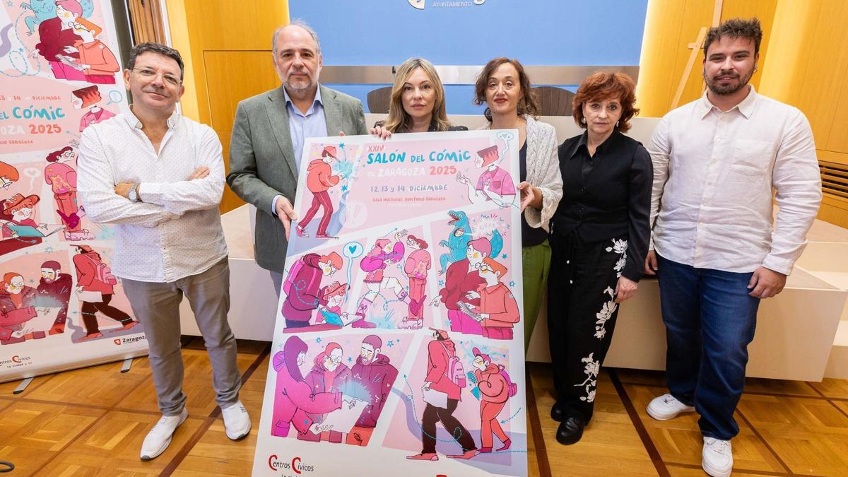 El cartel del Salón del Cómic se ha presentado este lunes en el ayuntamiento.