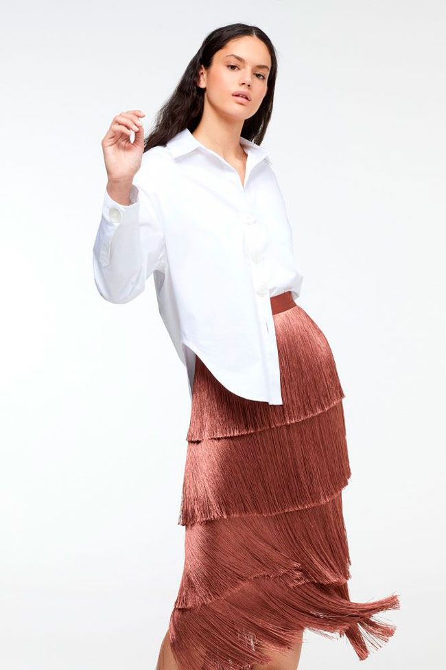 La nueva falda viral midi y de flecos está en Sfera y llegará a nuestras  vidas en un color muy otoñal - Woman