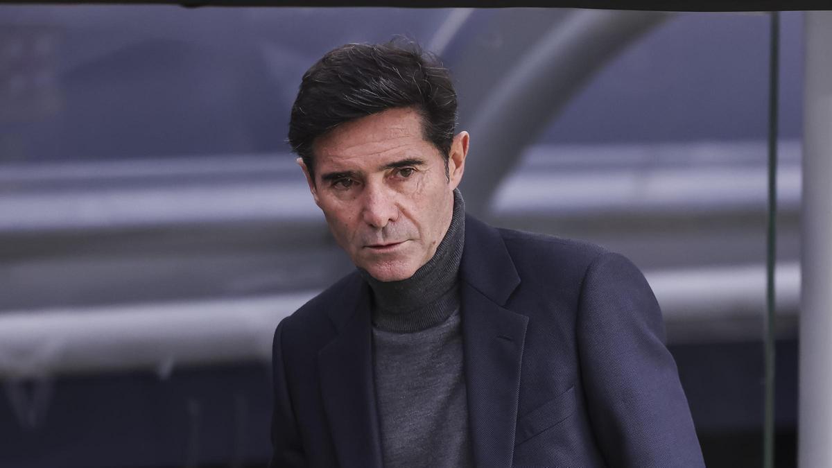 Marcelino antes de comenzar el encuentro.