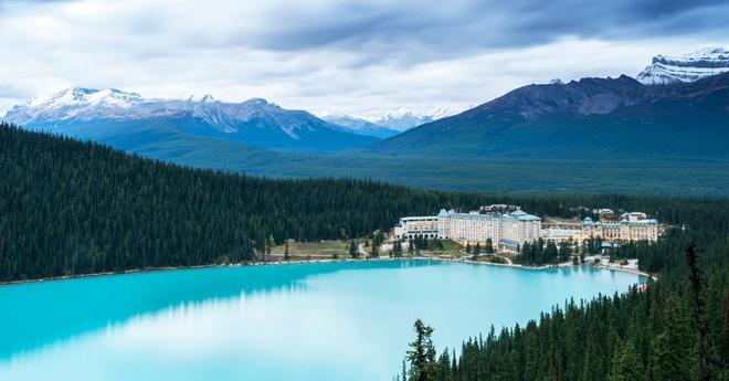 Lake Louise and Snow Mountains