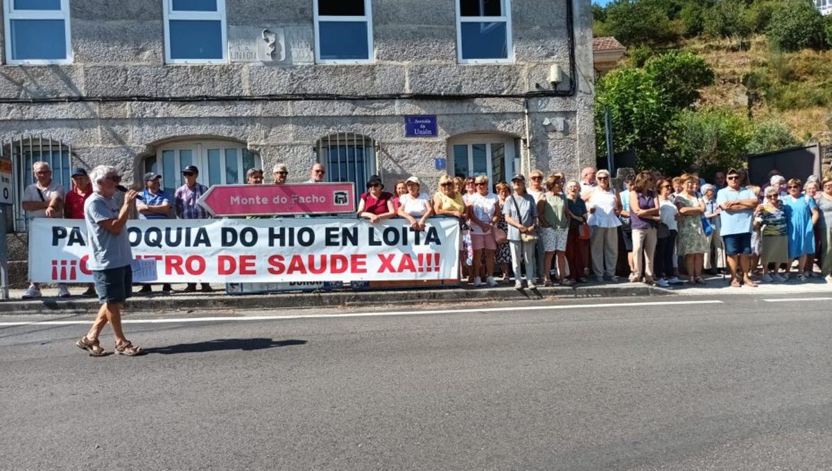 Parte de la concentración del sábado en O Hío. | FDV