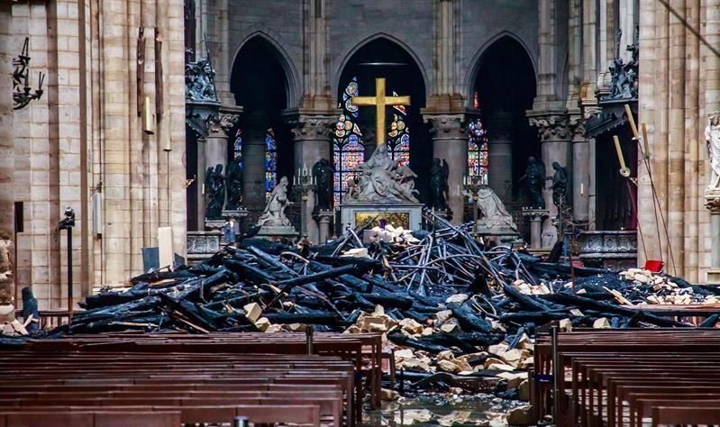 Incendio en la Catedral de Nôtre Dame