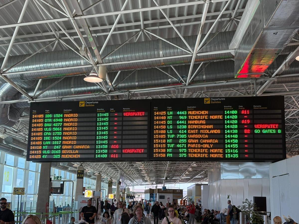 Imagen de los vuelos desviados en el aeropuerto de Fuerteventura