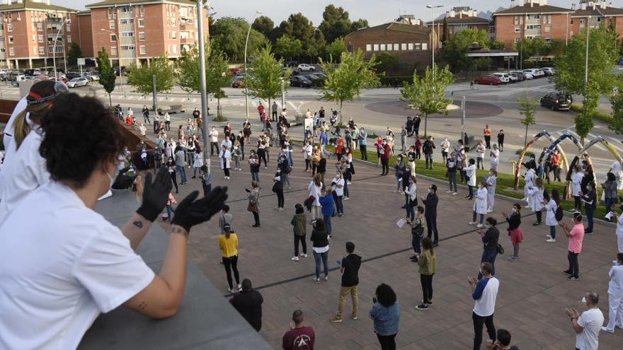 Imatge d&#039;una reivindicació anterior a l&#039;exterior de Sant Joan de Déu