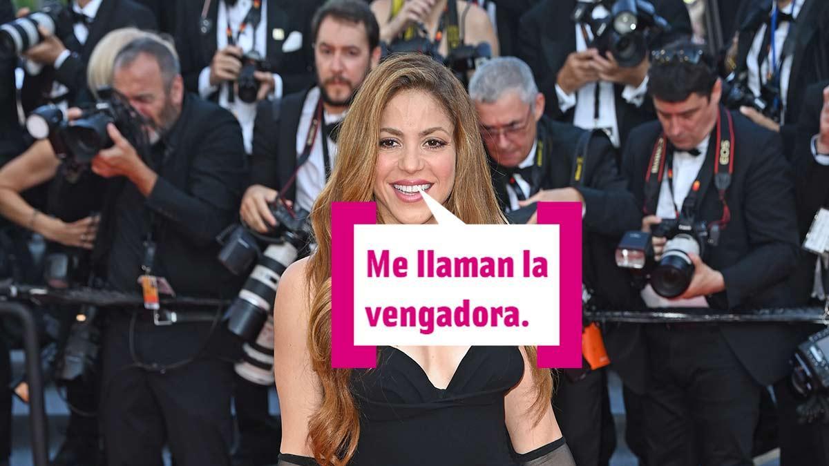 Shakira con bocadillo Cuore en Cannes