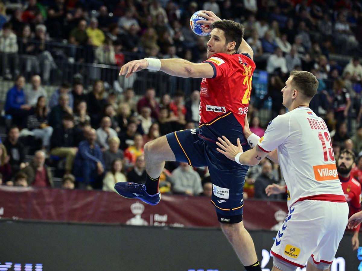 Abel Serdio con la selección española de balonmano.