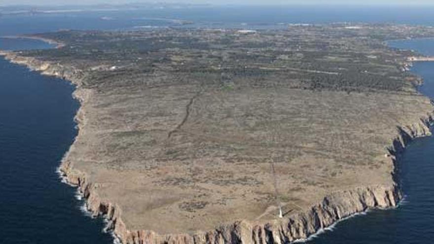 Vista aérea de Cap de Barbaria en Formentera