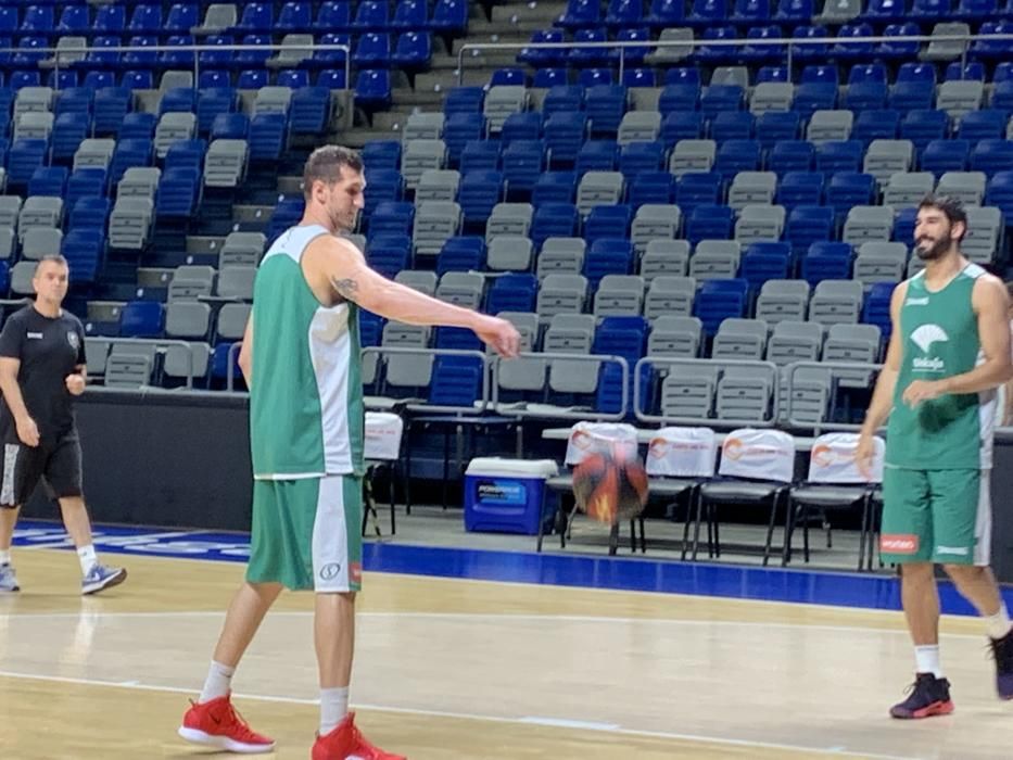 Primer entrenamiento de Rubén Guerrero con el Unicaja