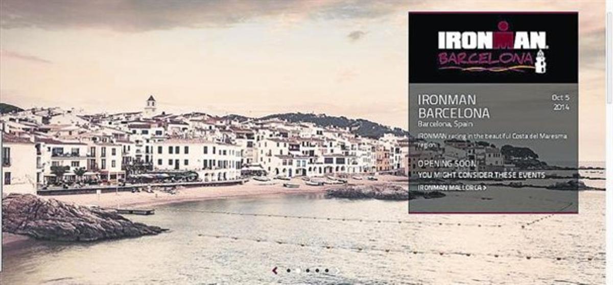 Confusió 8 Web d’Ironman que promocionava una imatge de la Calella, del Baix Empordà, equivocada.