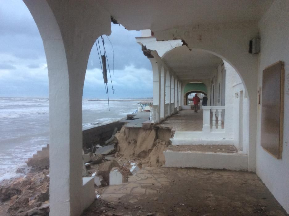 Casas de les Deveses de Dénia, datadas a principios del s. XX, arrasadas por el temporal.