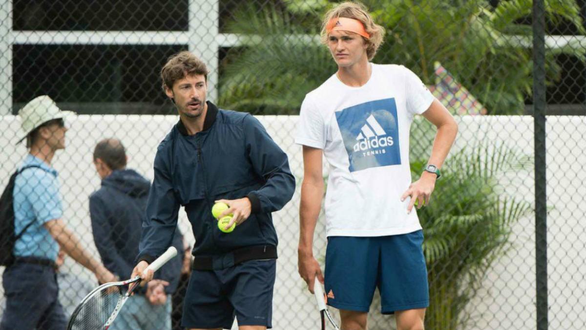 Juan Carlos Ferrero, trabajando junto a Alexander Zverev en un pasado
