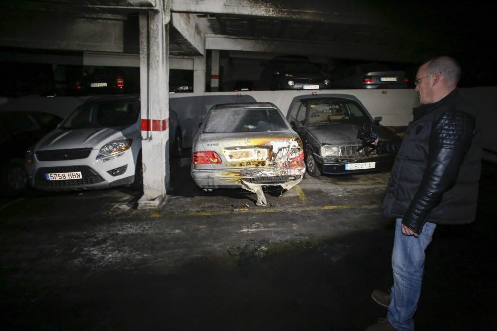 Incendio en un garaje de la calle Doctor Marañón de Avilés