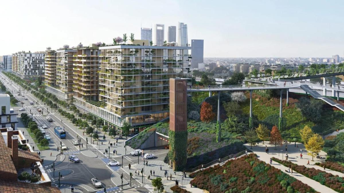 Recreación del nuevo ámbito Las Tablas Oeste, el primero de Madrid Nuevo Norte