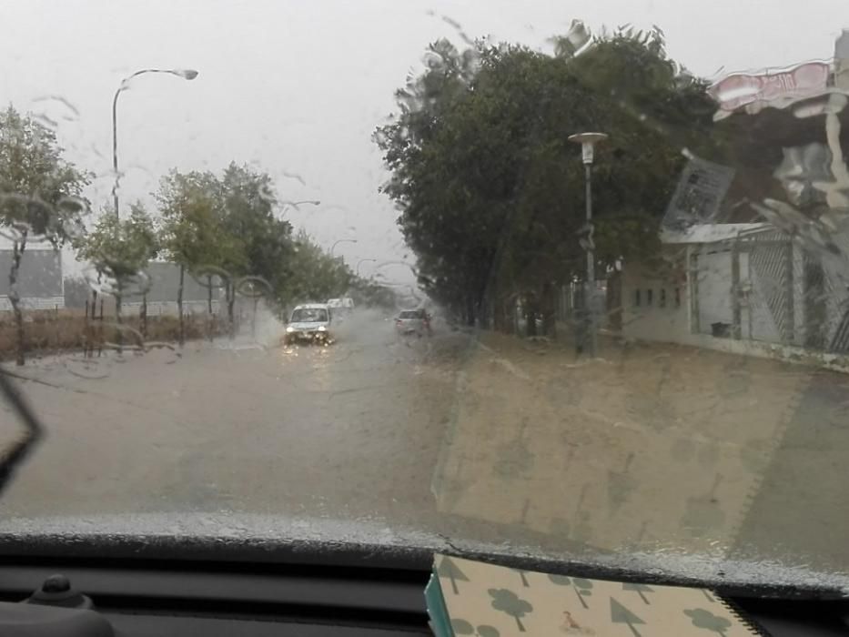 Las fuertes lluvias provocan problemas de circulación en Mallorca