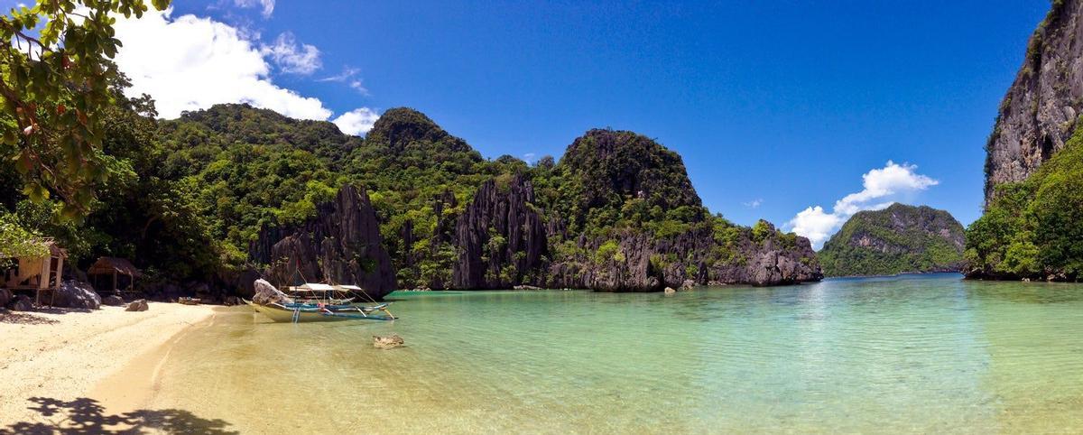 Panorama de una playa de Palawan