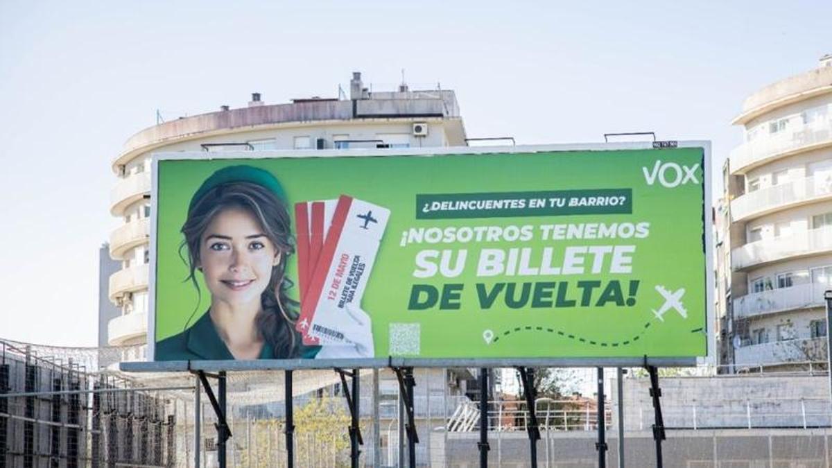 Campaña de Vox contra la inmigración pobre.