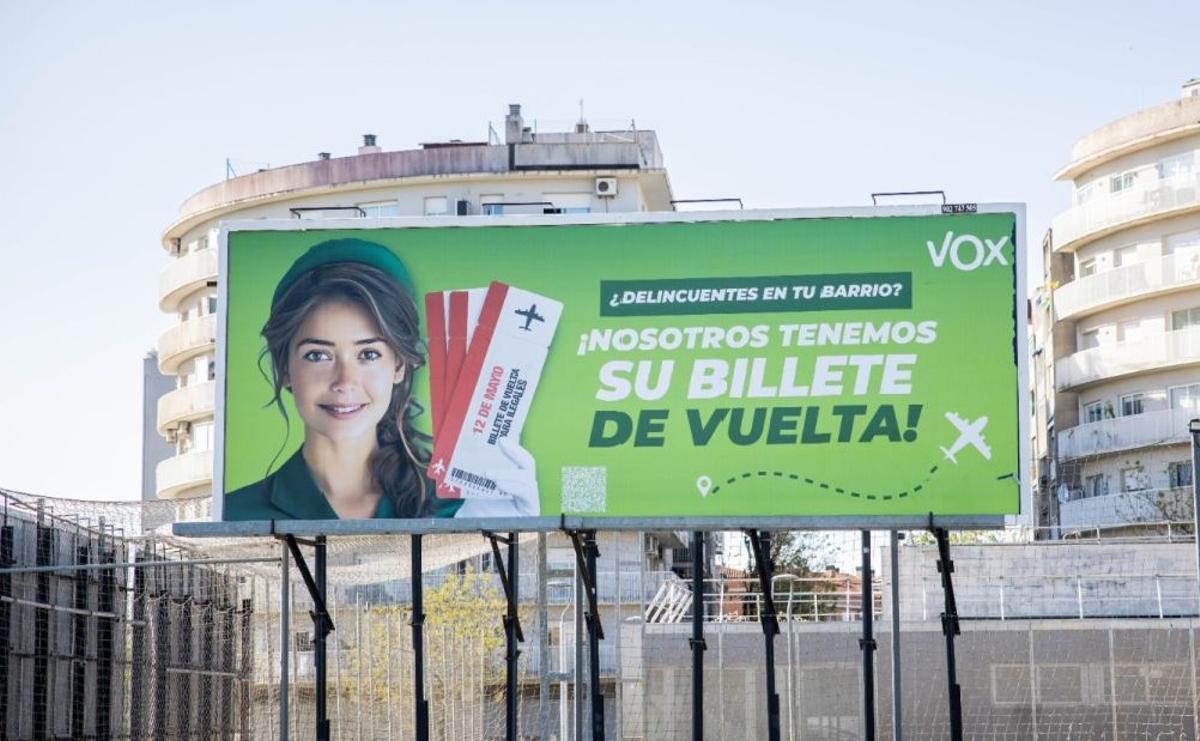 Campaña de Vox contra la inmigración pobre.