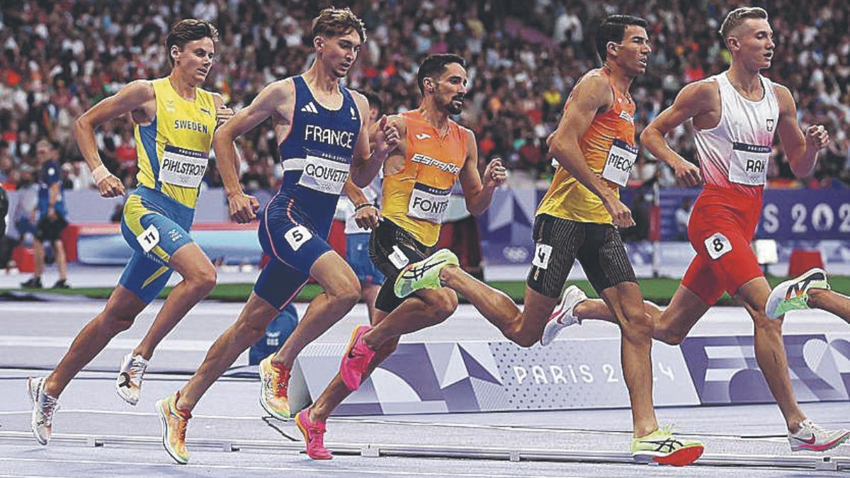 Adel Mechaal, junto a Nacho Fontes en los Juegos de París