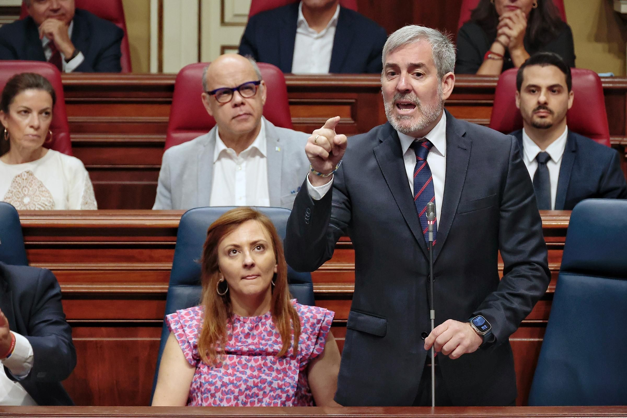 Sesión de control en el Parlamento de Canarias este miércoles 23 de julio de 2024.
