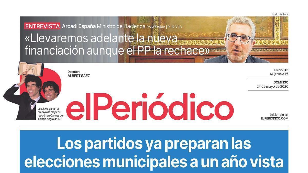 La portada de EL PERIÓDICO del 24 de mayo de 2026