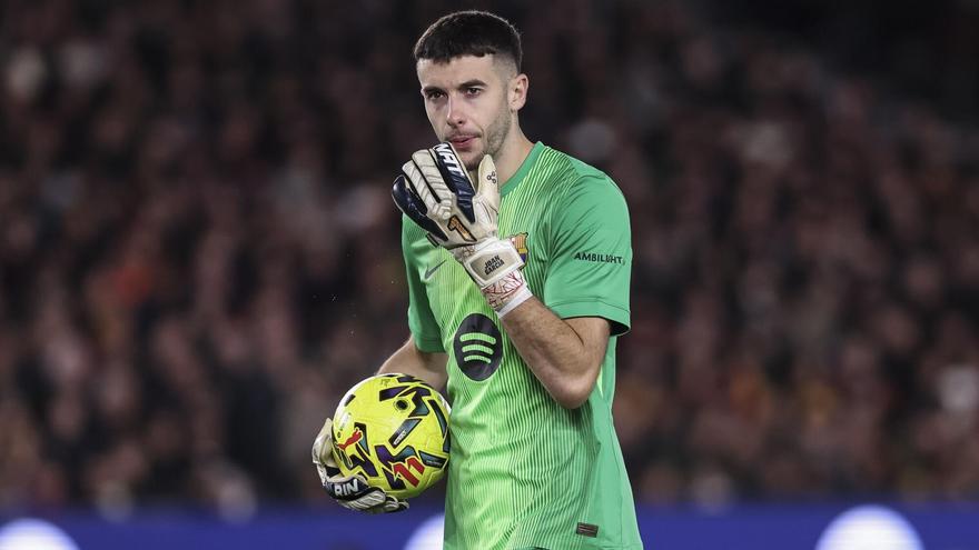 Joan Garcia, durante un partido del FC Barcelona