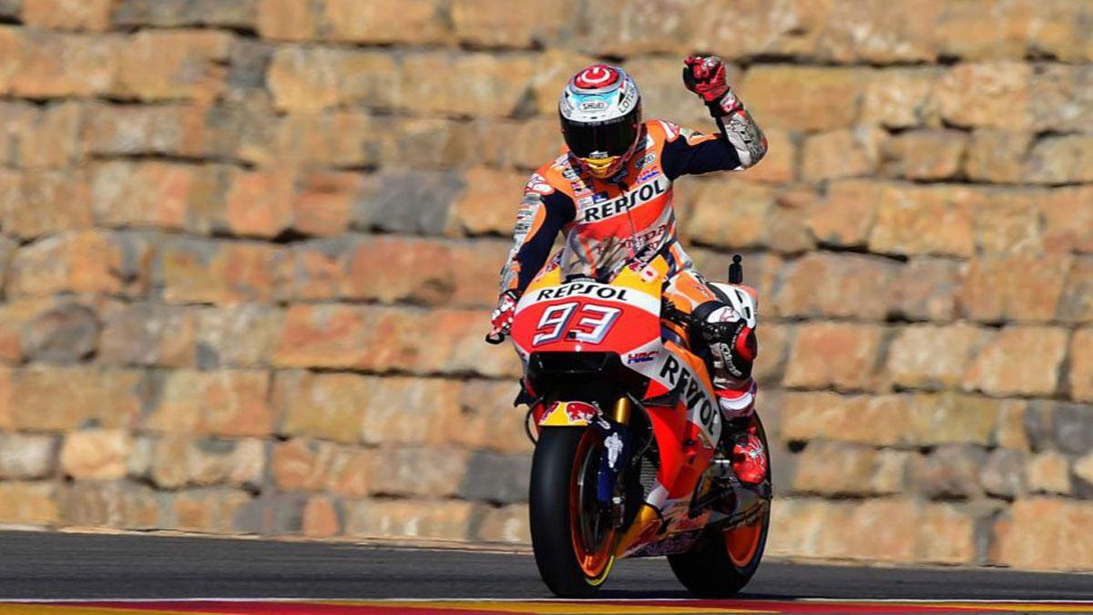 Márquez, en el circuito de MotorLand, en Alcañiz