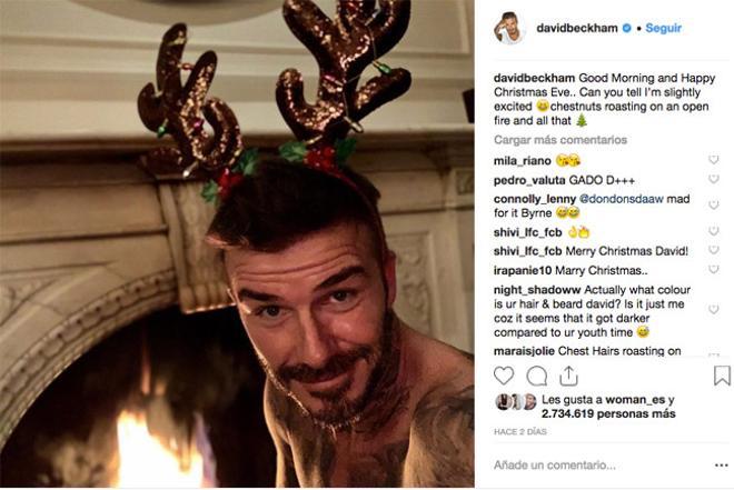 La cara navideña de David Beckham