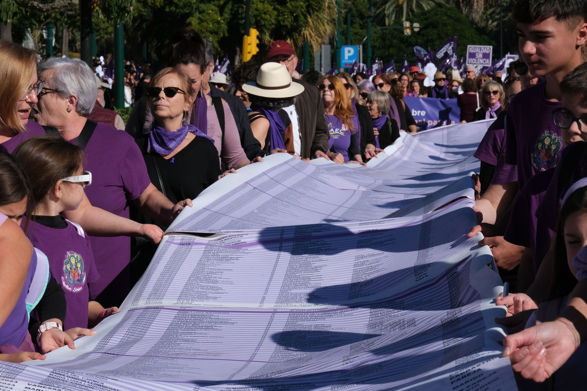 La marcha del 25-N en Málaga por el Día de la eliminación de la violencia machista contra las mujeres, en imágenes