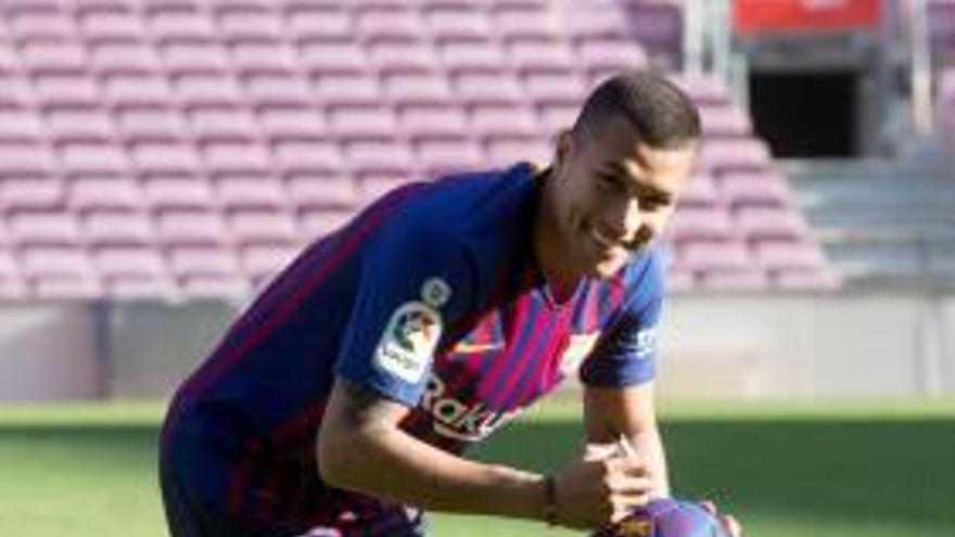 Murillo, ayer, con la camiseta del FC Barcelona.