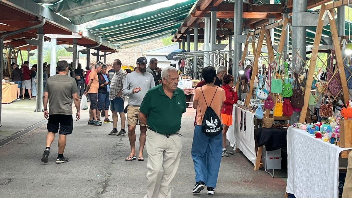 Un mercado celebrado en Pola de Somiedo, en el recinto ferial, en 2024.