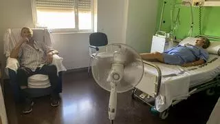 Ventiladores en el Hospital de Alicante en plena ola de calor por problemas con el aire acondicionado