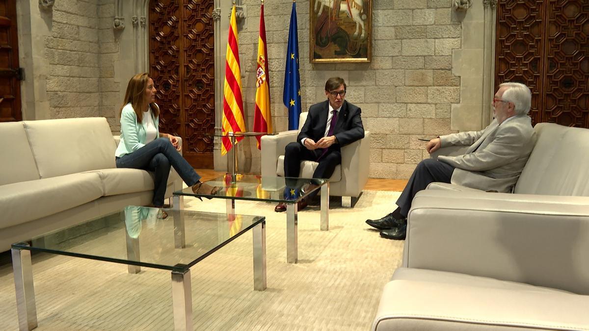 Niubó, Illa y Del Pozo, durante el encuentro de este lunes en Palau.