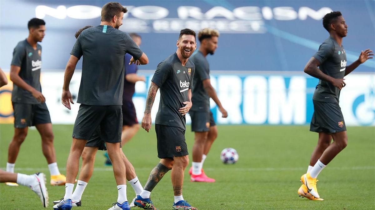 El Barcelona se prepara en Lisboa antes de su encuentro con el Bayern