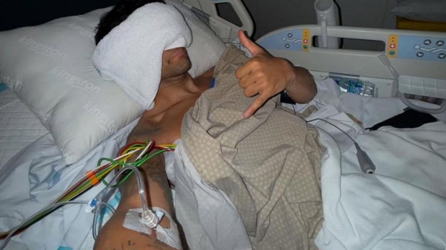Jorge Martín, en el hospital de Catar. | @89jorgemartin
