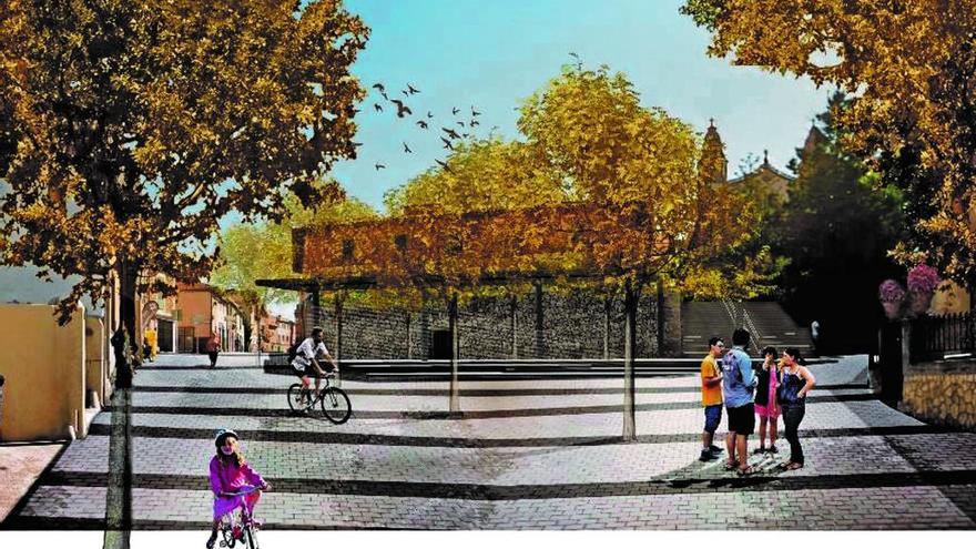 Una recreación de la peatonalización de Calvià vila, una propuesta que incluye el avance del PGOU.