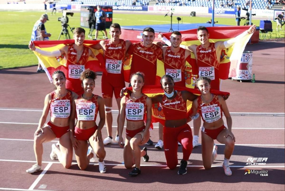 Histórico doblete de plata para España en el relevo 4x100