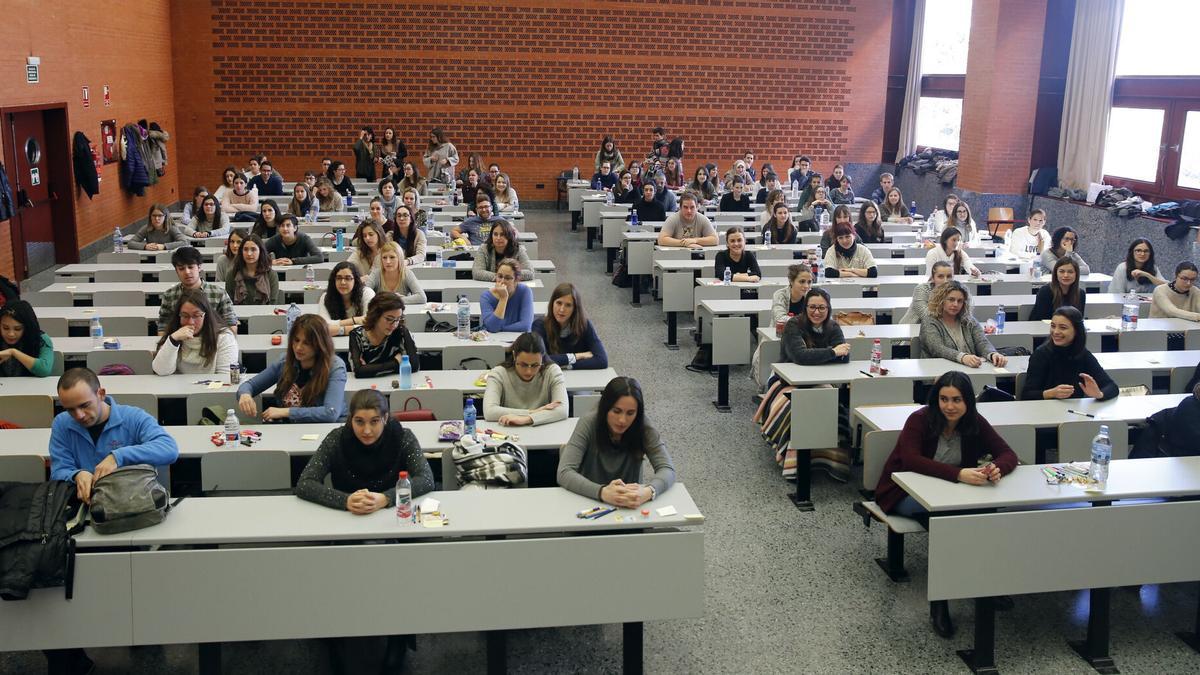Un aula del campus de Tarongers de la Universitat de València