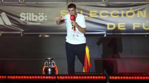 Álvaro Morata durante la celebración del título de la Eurocopa