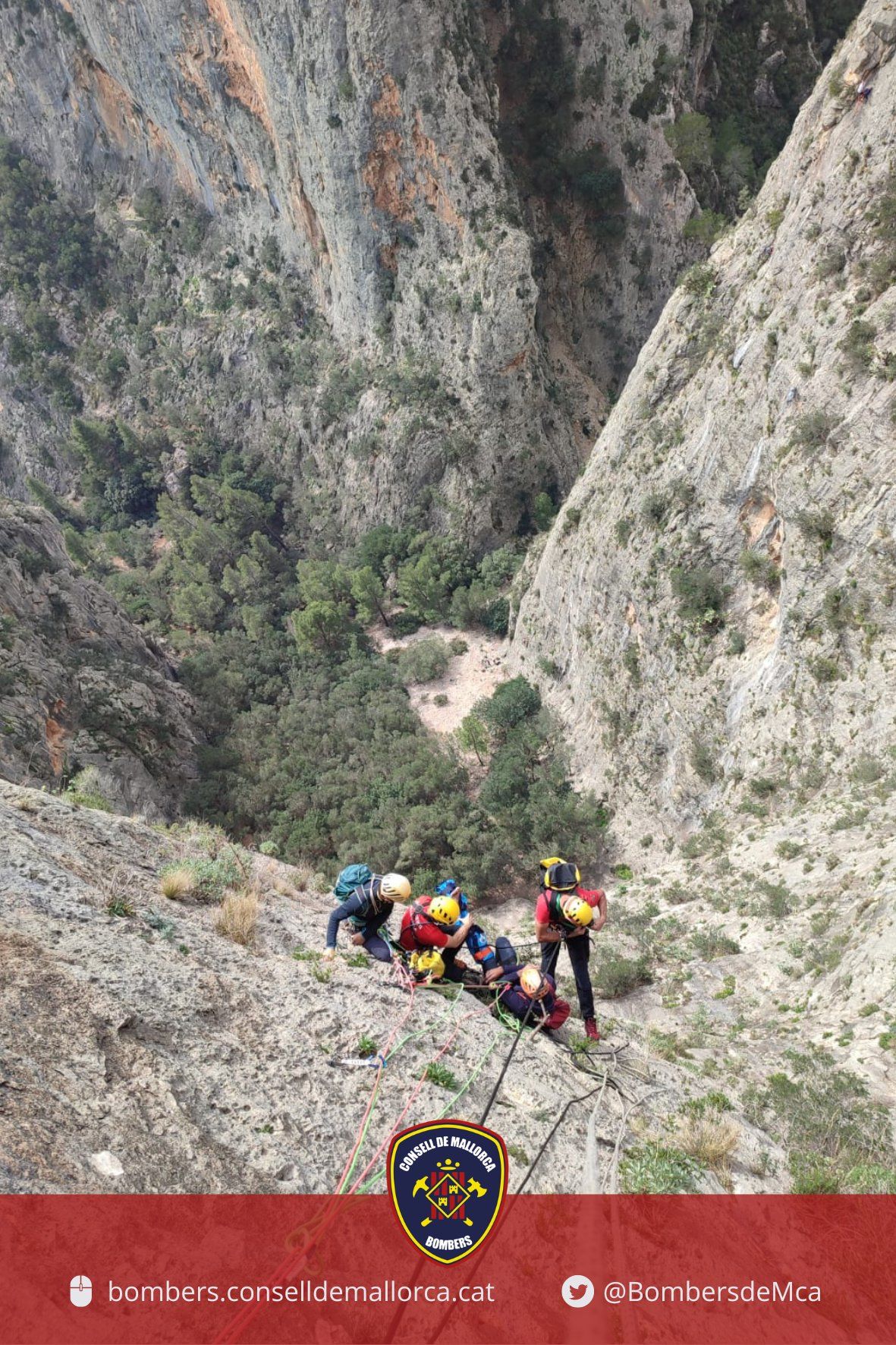 Rescate de un escalador herido tras una caída en Bunyola