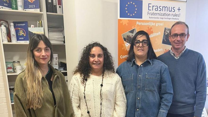 Álvarez, Peña y López en su visita a Gante.