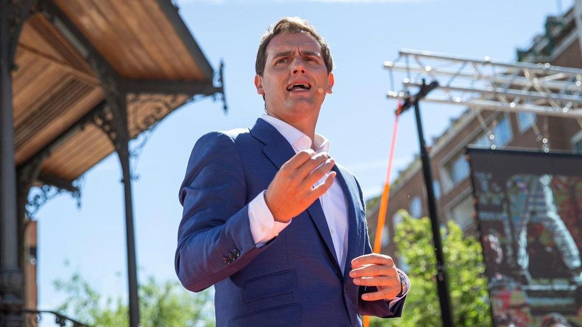 El presidente de Ciudadanos, Albert Rivera, en la presentación de su candidatura europea en Madrid