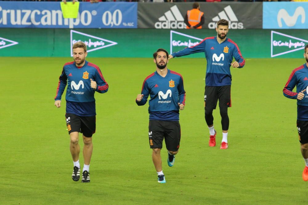 Entrenamiento y rueda de prensa de la Selección Española en Málaga