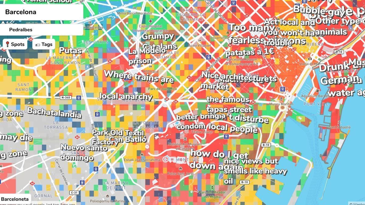 El mapa que assenyala com és el teu barri: ‘pijo’, ‘rastaflauta’, guiri, perillós...