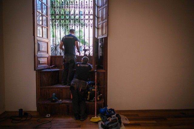 Visita a las obras del Palacio de Carta, en Santa Cruz de Tenerife