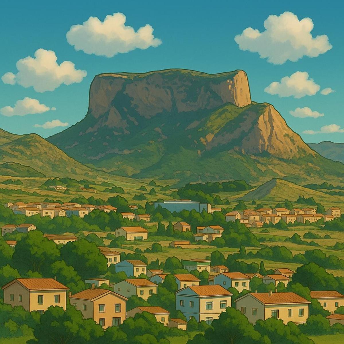 La sierra del Cid de Petrer, al estilo Ghibli.