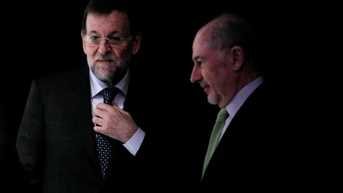 Rajoy y Rato, durante su participación en el Encuentro Financiero Internacional de Bankia.