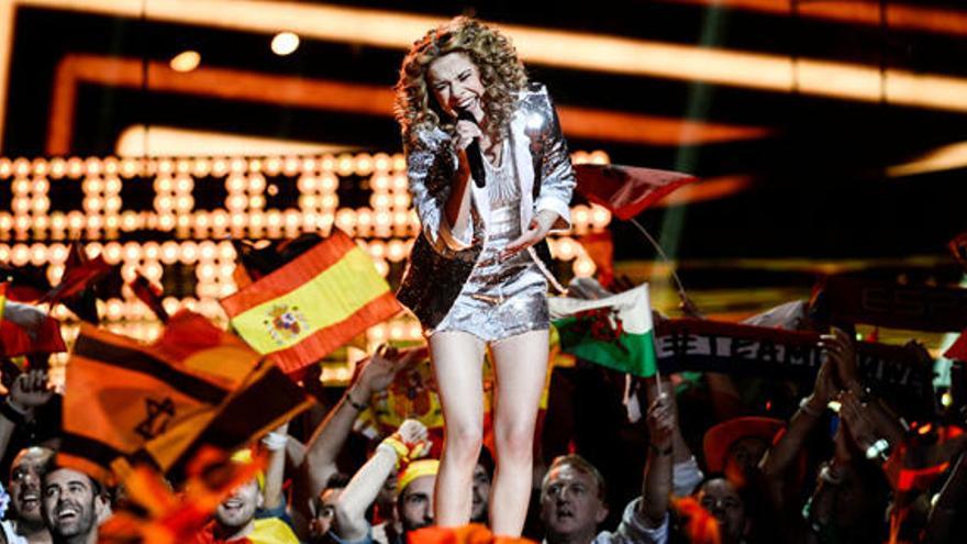 Imagen de diferentes banderas en Eurovisión.